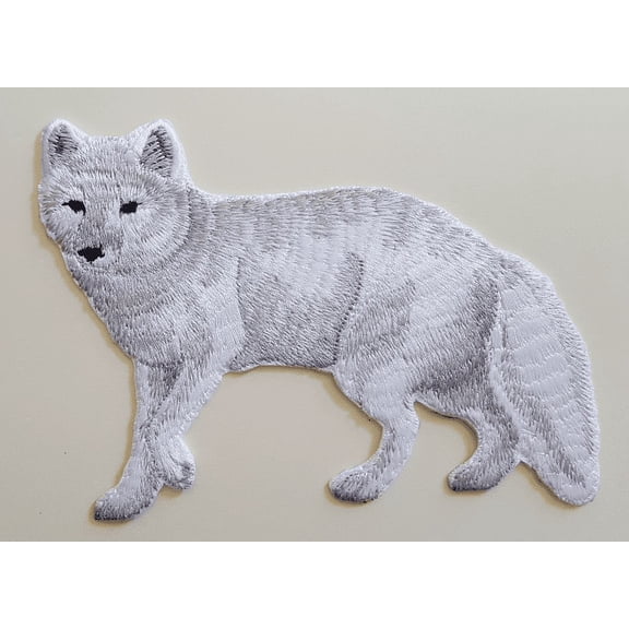 Arctic Fox Embroidered Patch 3.8" x 3.1"