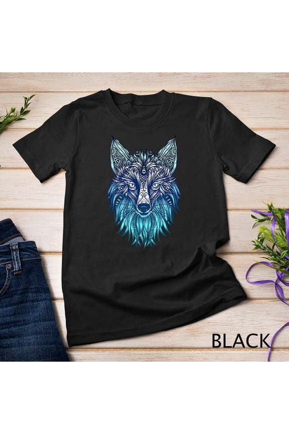 Arctic Fox Tribal Face Ornaments Antarctica Animal Fox T-Shirt Unisex T-shirt