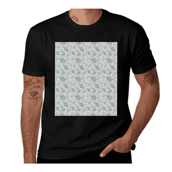 Arctic Fox and Plant Branch-Animal-Laural Green-Almond Green-Dark Grey-White Casual Streetwea Everyday Tshirt Comfortable Wear tee shirt