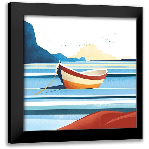 Arctic Frame 15x15 Black Modern Framed Museum Art Print Titled - Illustrated Italian Landscape X