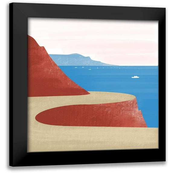 Arctic Frame 15x15 Black Modern Framed Museum Art Print Titled - Illustrated Mediteranean III