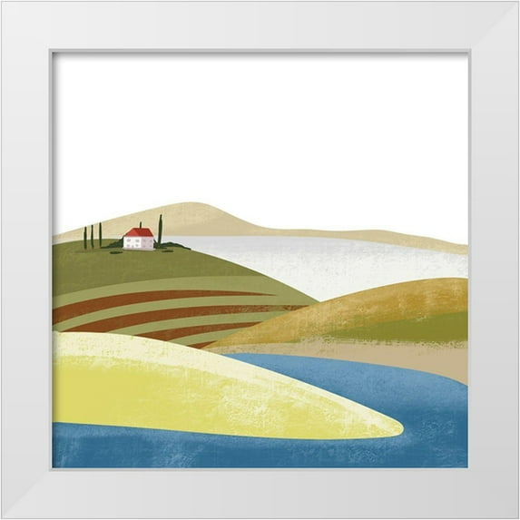 Arctic Frame 20x20 White Modern Wood Framed Museum Art Print Titled - Illustrated Mediteranean I