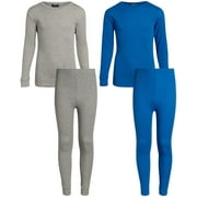 ARCTIC HERO Boys' Thermal Underwear - 4 Piece Waffle Knit Top and Long John Set (Size: 2-18)