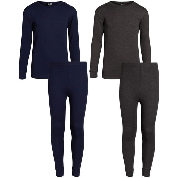 Arctic Hero Boys' Thermal Underwear - 4 Piece Waffle Knit Top and Long John Set (Size: 2-18)
