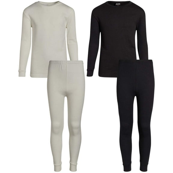 Arctic Hero Boys' Thermal Underwear - 4 Piece Waffle Knit Top and Long John Set (Size: 2-18)