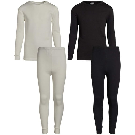 Arctic Hero Boys' Thermal Underwear - 4 Piece Waffle Knit Top and Long John Set (Size: 2-18)