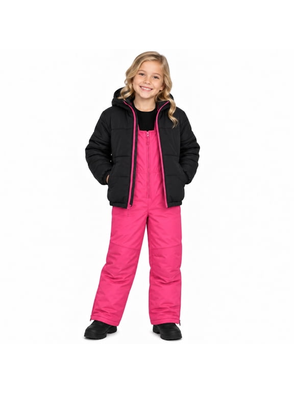 Kids' Ski Set – 2 Piece Unisex Insulated Waterproof Snow Bib & Hooded Jacket (4-18)