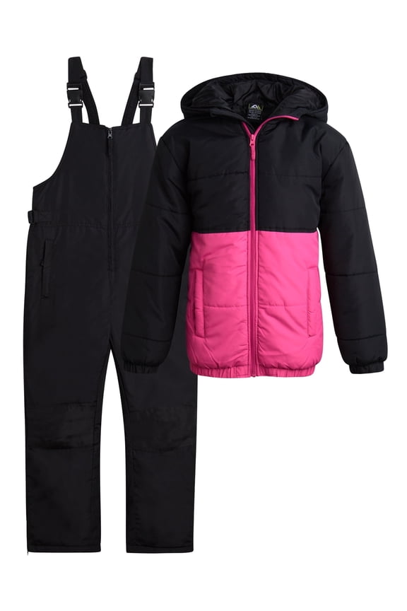 Kids' Ski Set – 2 Piece Unisex Insulated Waterproof Snow Bib & Hooded Jacket (4-18)