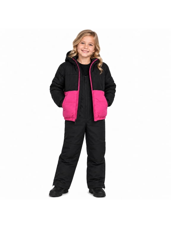 Kids' Ski Set – 2 Piece Unisex Insulated Waterproof Snow Bib & Hooded Jacket (4-18)