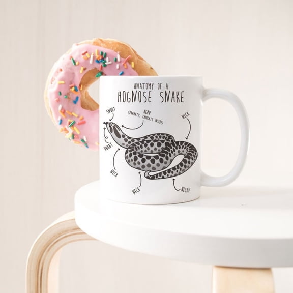 Arctic Hognose Snake Coffee Mug, Cute Snake Lover Gift, Funny Reptile Mug, Gift Him, Her, Cup, Python, Snake Mom, Snake Dad.