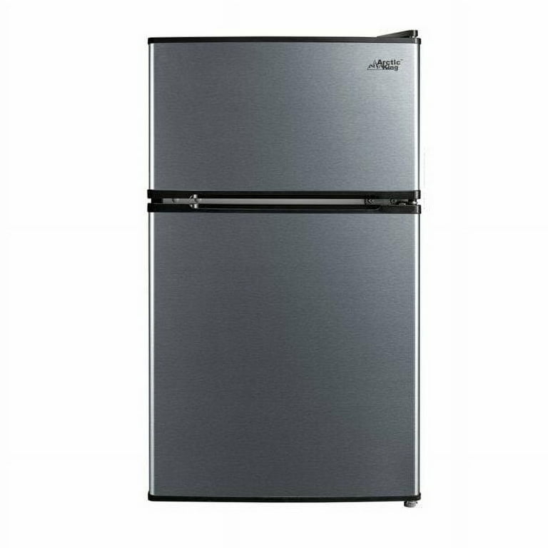 20 in. 3.2 cu. ft. Mini Refrigerator in Stainless Steel with Freezer, Black