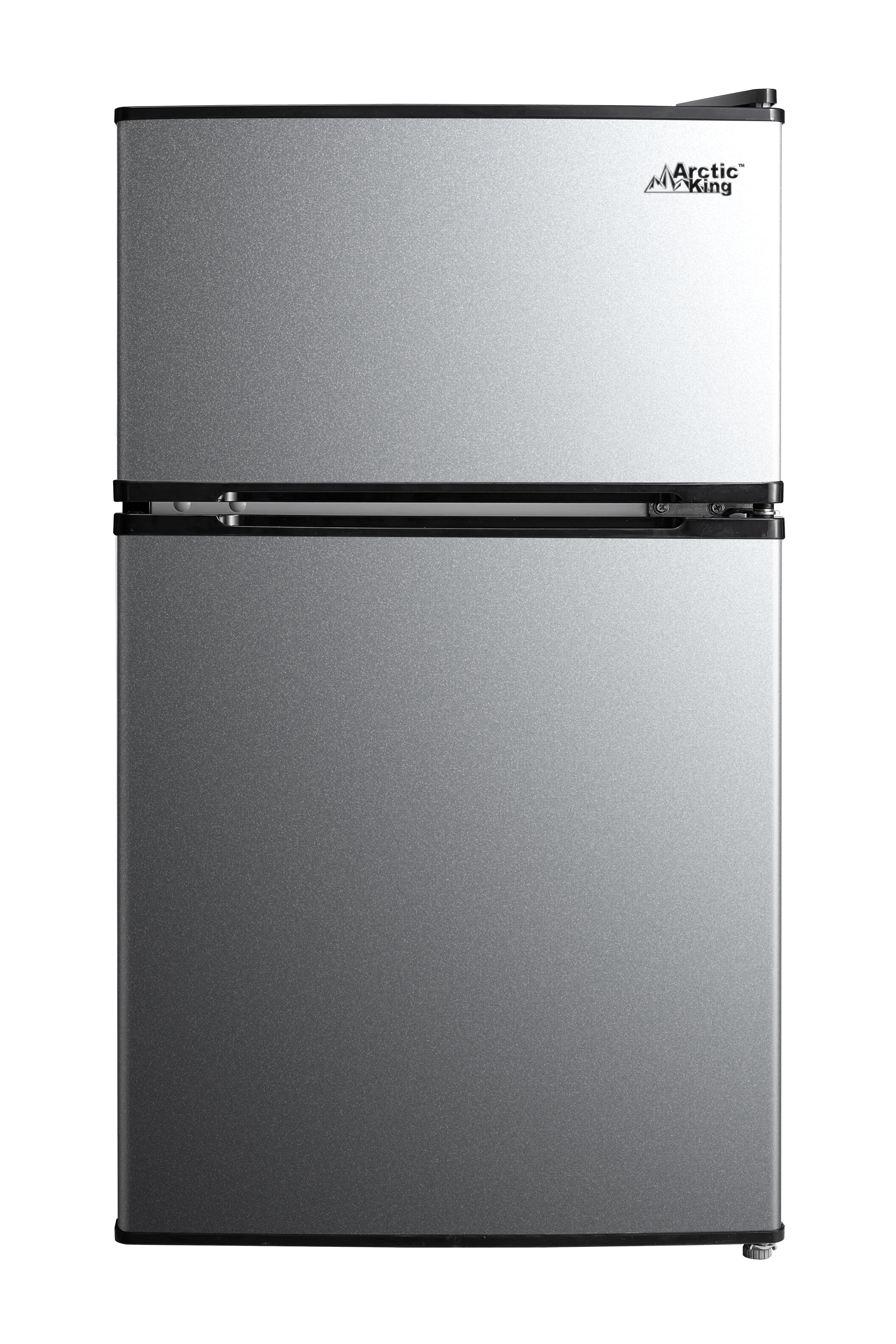 Arctic King 3.2 Cu Ft Two Door Mini Fridge With Freezer Stainless Steel - Energy star certified, compact and efficient for dorms, offices, and small spaces
