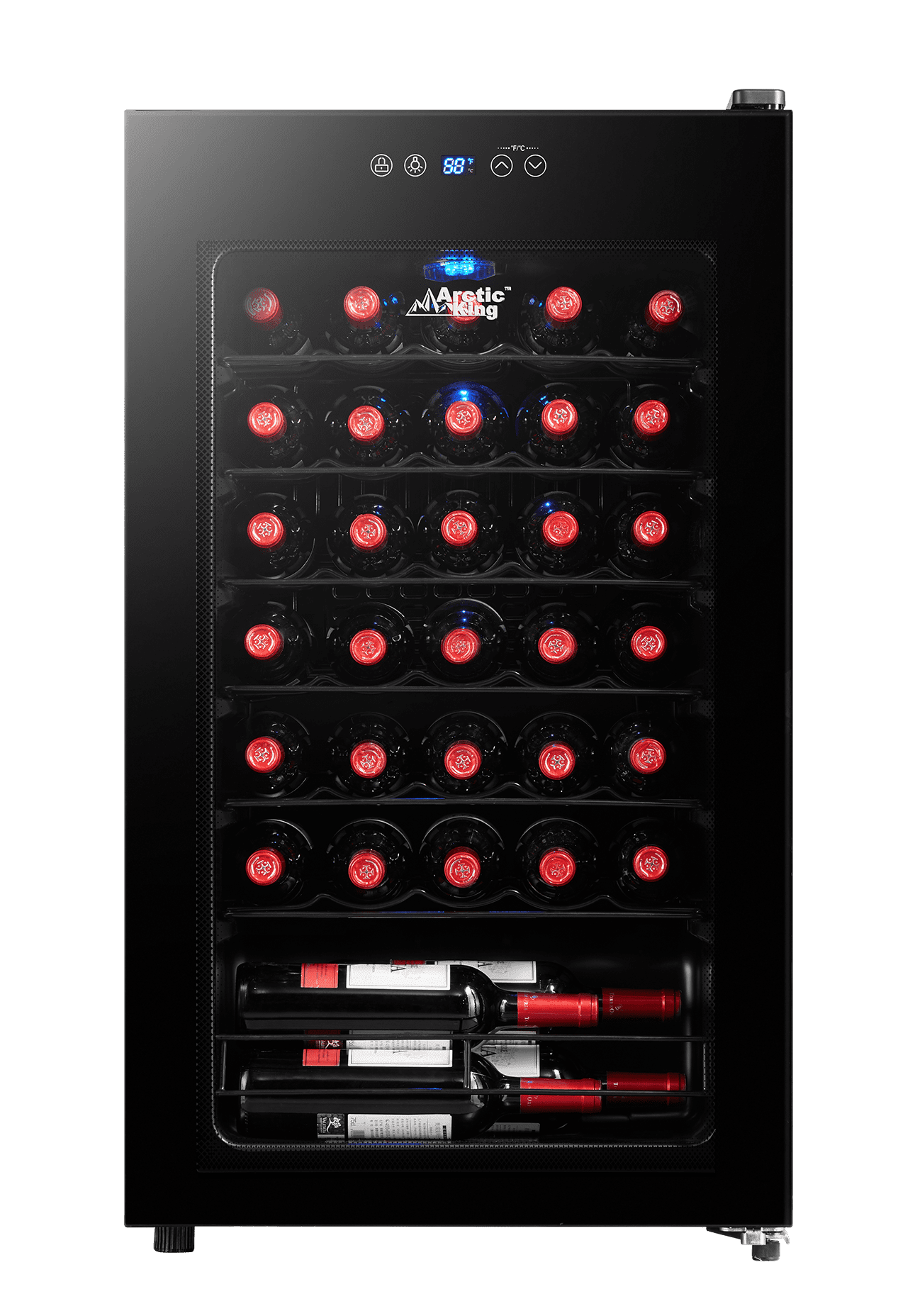 Arctic King 34-Bottle Black Glass Door Wine Cooler