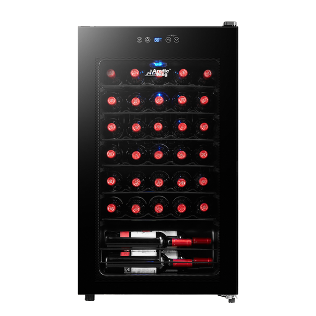 Arctic King Premium 34-Bottle Wine Cooler, Glass Door, AWCA034ADB