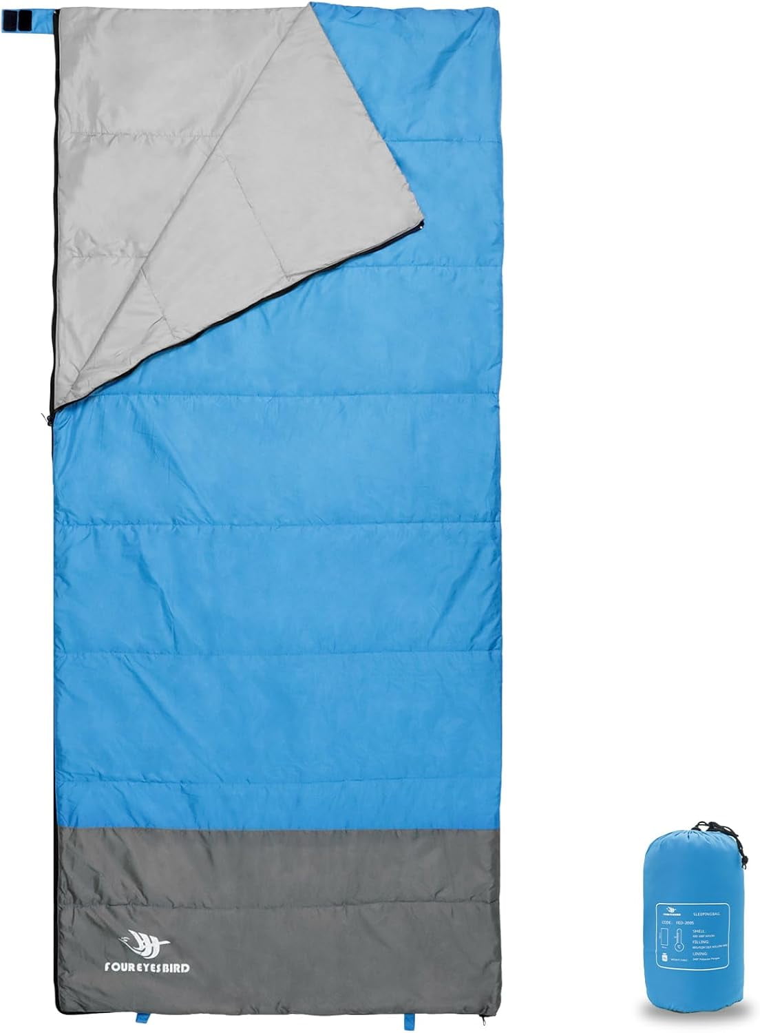 Arctic Lemmings Adult Camping Sleeping Bag for Backpacking - Ultra Lightweight Switch to a Quilt or Blanket, Warm Weather Comfort, Includes Carry Bag