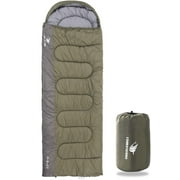 Arctic Lemmings Bag for Adults & Kids - Waterproof, Lightweight, Hooded 3-Season Summer Spring Fall Envelope Sleeping Bags for Camping, Hiking, Backpacking & Outdoor Travel with Storage Sack