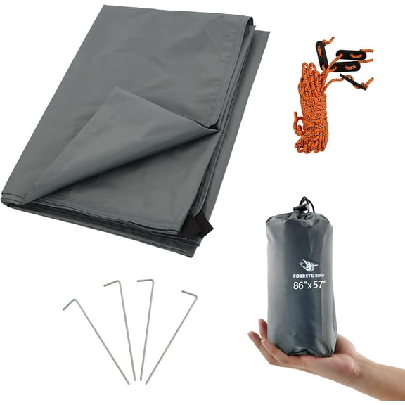 Arctic Lemmings Camping Tarp for Under Tent, Waterproof & Ultralight with Carry Bag - Ideal Tent Footprint for Ground Camping & Hiking (86" x 57")