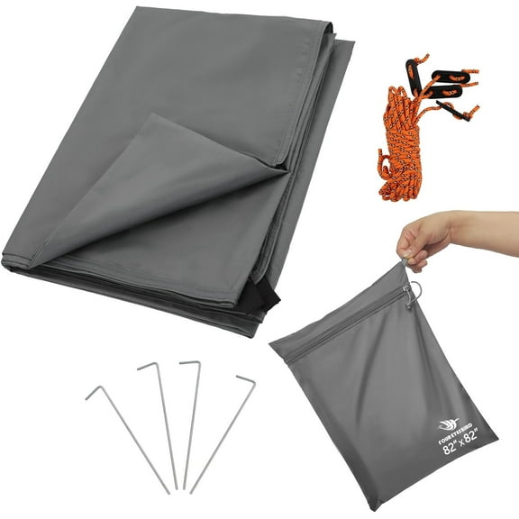 Arctic Lemmings Tent Tarp for Under Tent, 82''x 82'' Waterproof & Ultralight Camping Ground Sheet, Ideal for Moisture-Proof Stay Dry in Hiking, Backpacking & Beach