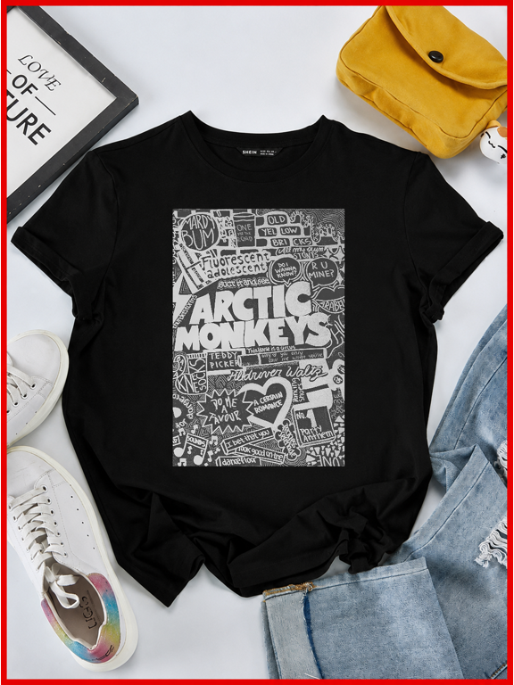 Arctic Monkeys AM Indie Rock Garage Revival Band Wave Logo Apparel Unisex T-Shirt V60453, S-5XL
