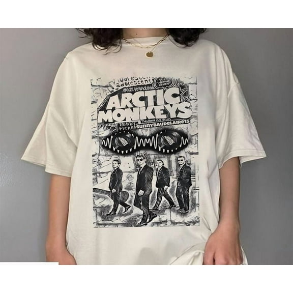 Arctic Monkeys T-Shirt, Unisex Tee, Music Fan Band Shirt,Natural color,size M