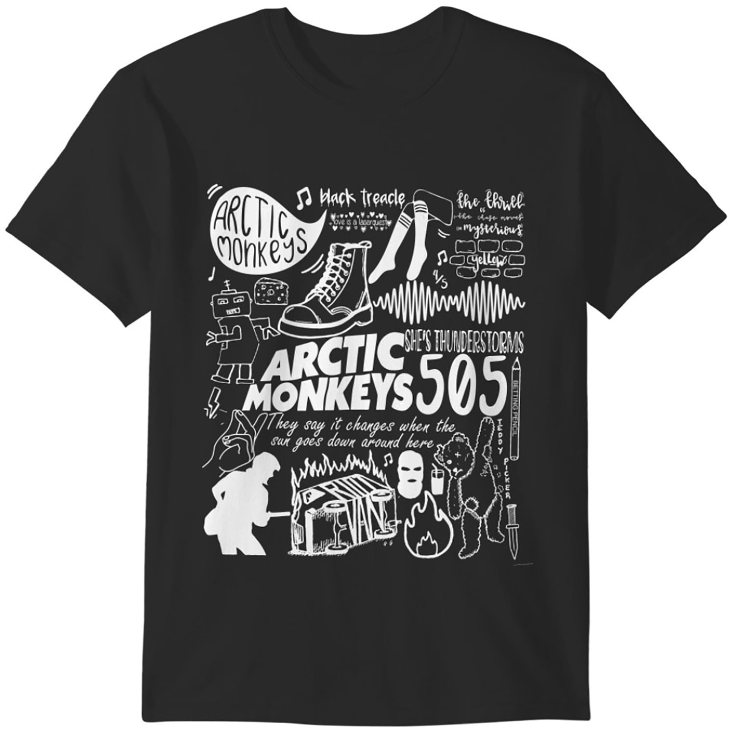 Arctic Monkeys UK Tour T-Shirt, Arctic Monkeys Band Album Lyrics