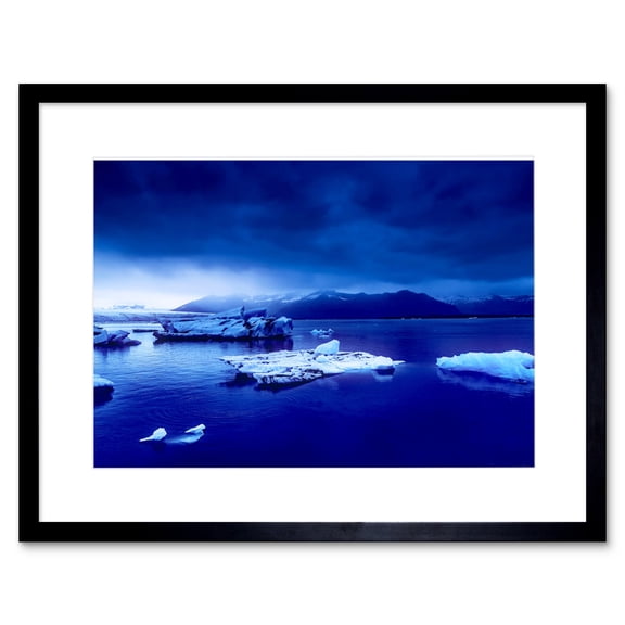 Arctic Ocean Ice Icebergs Framed Wall Art Print