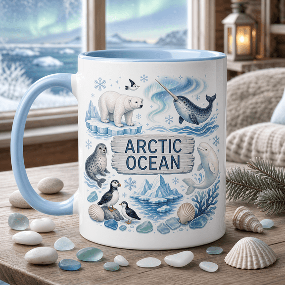 Arctic Ocean Mug 3D Effect Winter Wildlife Coffee Cup for Ocean Lovers Gift