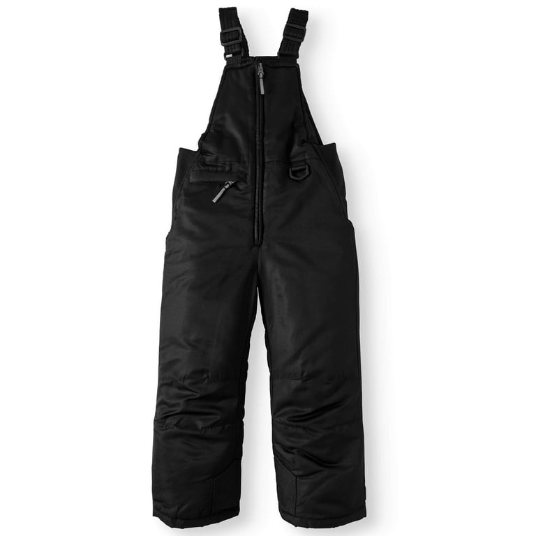 Arctic Quest Youth Water Resistant Insulated Snow Bib Overalls - Size 5-6,  Black 