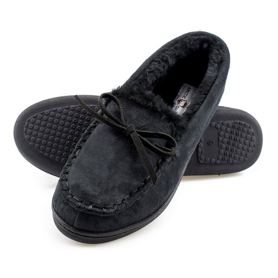 Arctic Shield Women's Memory Foam Indoor/Outdoor Durable Comfort Slip On Plush Faux Fur Moccasin Slippers