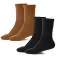 thumbnail image 1 of Arctic Snug Men and Women Thermal Winter Fleeced Lined Heat Socks (Black/Brown, 10-13, 2 Pack), 1 of 4