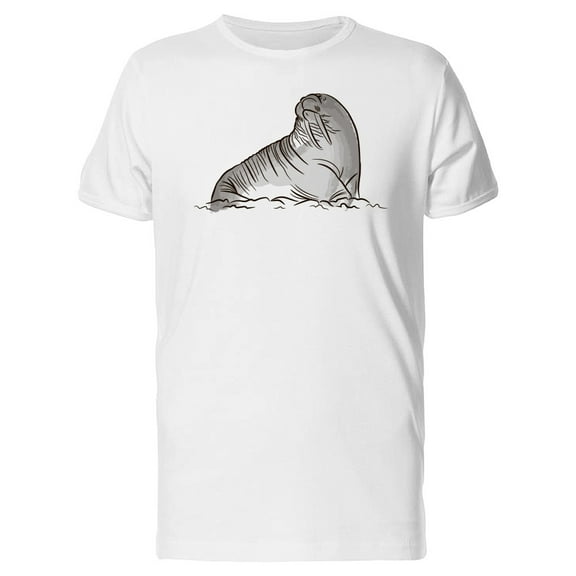 Arctic Walrus Drawing T-Shirt Men -Image by Shutterstock, Male Medium