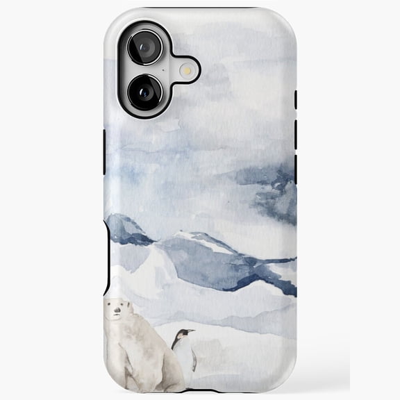 Arctic Watercolor Penguin Bear Phone Case 17 16 15 14 13 12 11 Pro Max