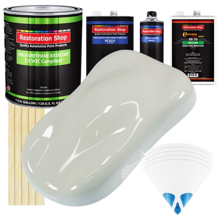 Arctic White Gallon Low VOC URETHANE BASECOAT CLEARCOAT Car Auto Paint Kit