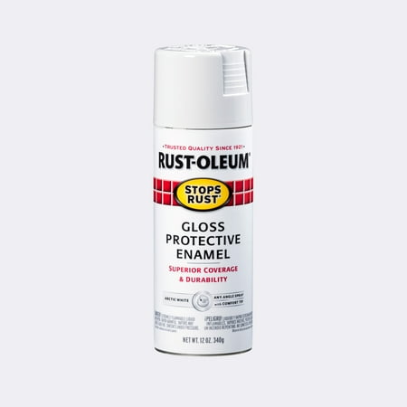Arctic White, Rust-Oleum Stops Rust Protective Enamel Gloss Spray Paint-371669, 12 oz