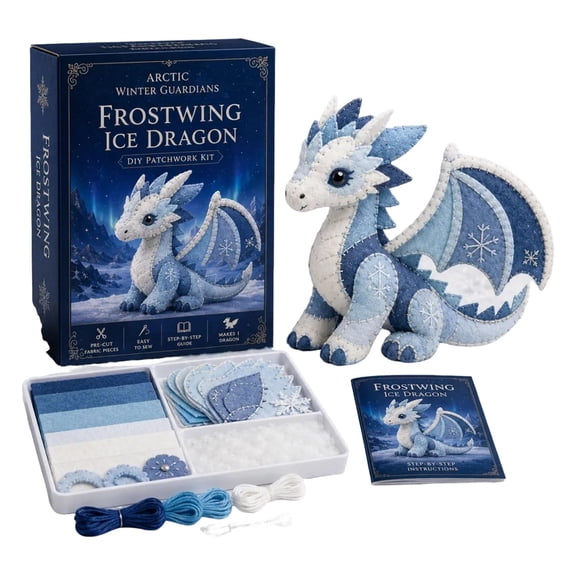 Arctic Winter Guardians DIY Patchwork Kit, 3D Felt Animal Sewing Kit, Diy Patchwork Animal Kit for Beginners, Handmade Felt Craft Kit for Home Decor & Creative Gift