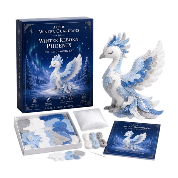 Arctic Winter Guardians DIY Patchwork Kit, Creative 3D Patchwork Animal Kit, Ideal Adult DIY Winter Hobby.