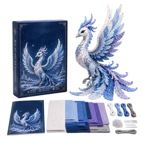 Arctic Winter Guardians DIY Patchwork Kit, Felt Animal Patchwork Sewing Kit for Beginners, 3D Stuffed Animals Mythical Creature, DIY Craft Kit for Craft Lovers(C)