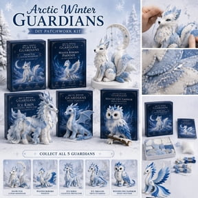 Arctic Winter Guardians DIY Patchwork Kit, Felt Animal Sewing Craft Kit for Adults, 3D Fantasy Plush Making.