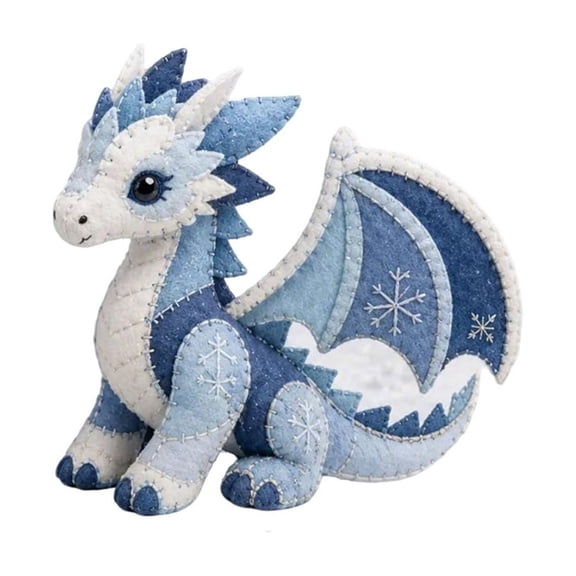 Arctic Winter Guardians DIY Patchwork Kit, Felt Animal Sewing Kit for Beginners, Mythical Creature Sewing Kit with Pre-Cut Materials, Handmade Felt Craft Kit for Home Decor & Creative Gift(A)