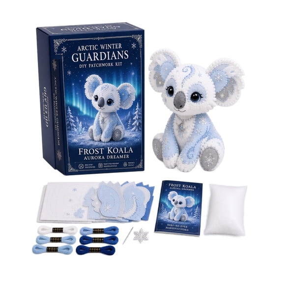 Arctic Winter Guardians DIY Patchwork Kit, Felt Arctic Winter Guardians Sewing Craft Kit, 3D Patchwork Fantasy Creature, DIY Plush Animal Sewing Kit, Handmade Craft Gift for Beginners