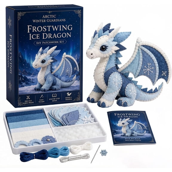 Arctic Winter Guardians DIY Patchwork Kit, Felt Arctic Winter Guardians Sewing Craft Kit, 3D Patchwork Fantasy Creature, DIY Plush Animal Sewing Kit, Handmade Craft Gift for Beginners