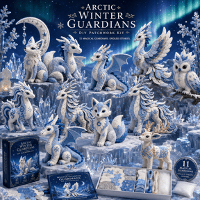 Arctic Winter Guardians Patchwork DIY Kit Collection 2026, Felt Animal Sewing Kit for Beginners, 3D Stuffed Mythical Creature Pre-Cut Handmade Craft Kit for Home Decor & Creative Gift,#G