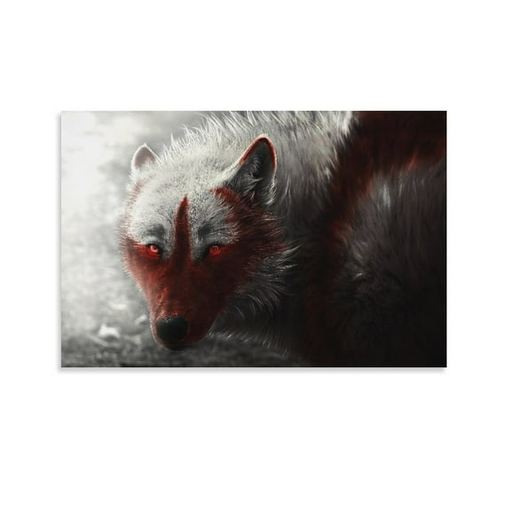 Arctic Wolf Canvas Art Poster And Wall Art Picture Print Modern Family Bedroom Decor Posters,Unframe-style,12x18inch(30x45cm)