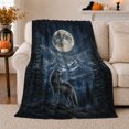 thumbnail image 1 of Arctic Wolf With Wolf And Snowy Pines Snowy Pine Forest Serene Wildlife Art Wildlife Lovers Winter Wilderness Scene Warm Flannel Blanket, Christmas Gift for Cabin and Lodge Home Decor, 1 of 9