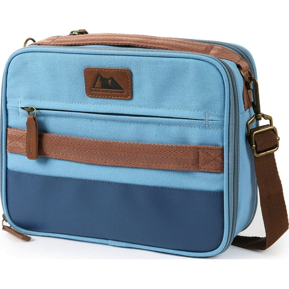 Arctic Zone Canvas Expandable Horizontal Lunch Box with Removable Shoulder Strap - Blue