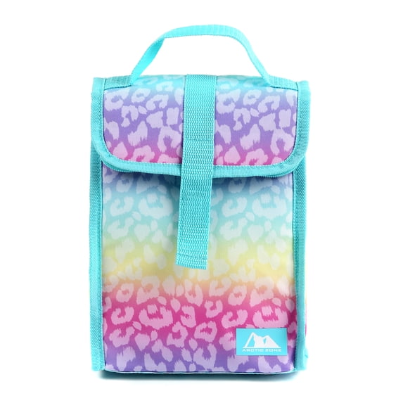 Arctic Zone Fold-Down Lunch Bag with Thermal Insulation, Leopard