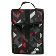 Arctic Zone Fold-Down Lunch Bag with Thermal Insulation, Tesseract Gray/Red