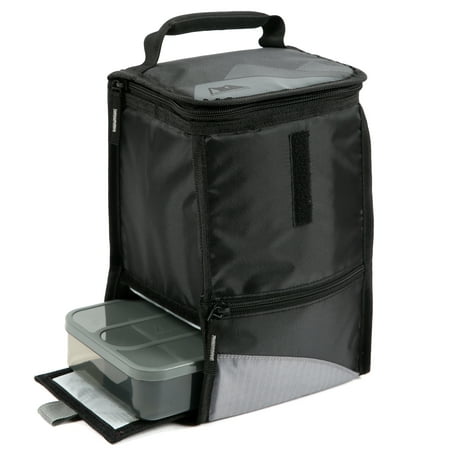 Arctic Zone Hi-Top Power Pack Lunch Pack with Food Container, Black