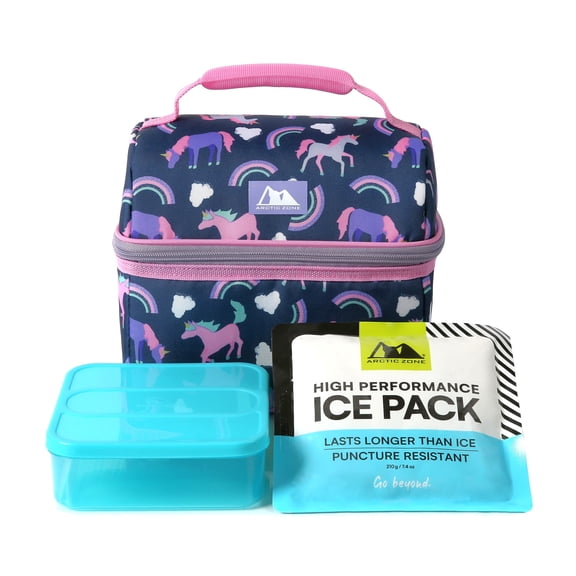 Arctic Zone Lunch Bucket Combo with Ice Pack and Sandwich Container - Unicorn Princess