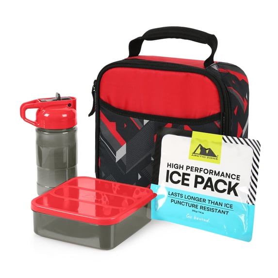 Arctic Zone Lunch Box Combo, Tesseract Red and Black